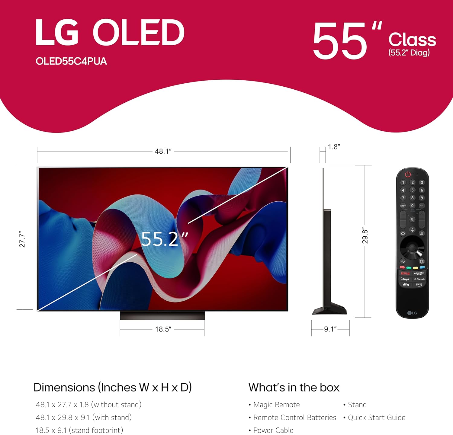 LG C4 55" OLED evo 4K TV